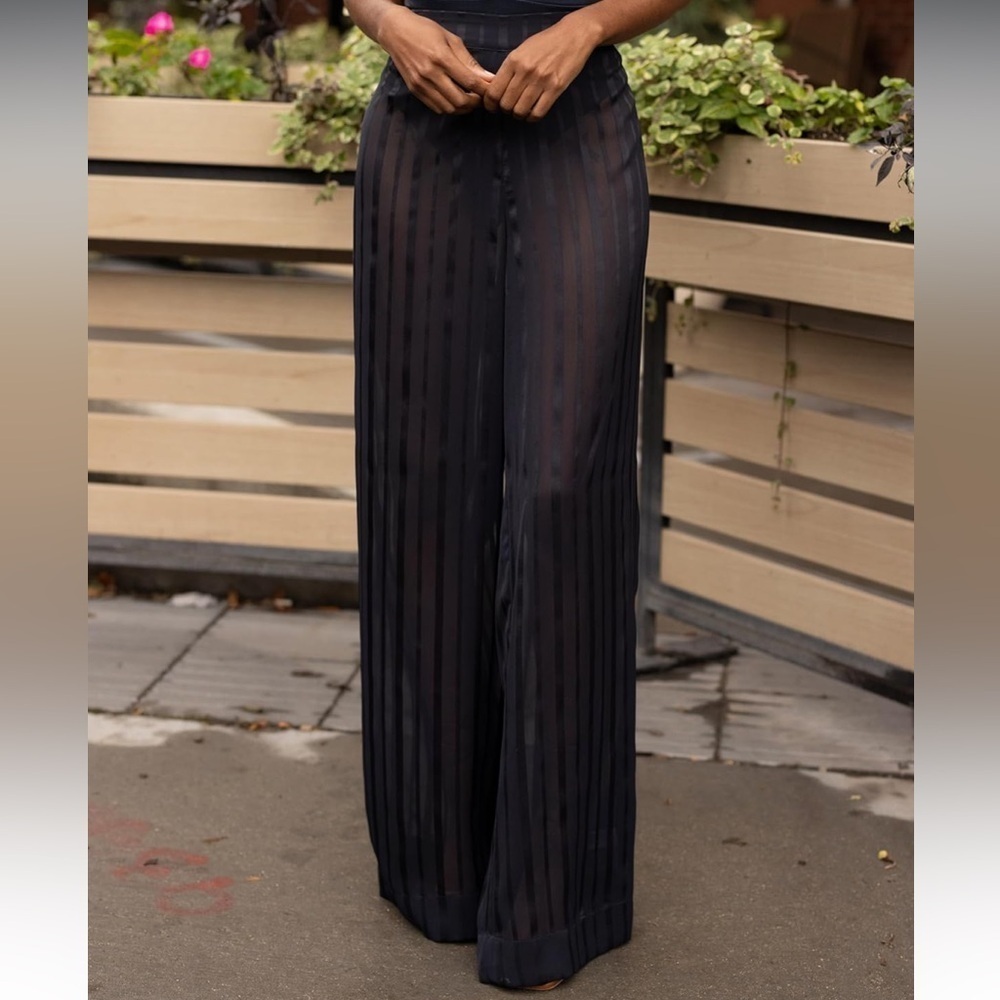 NWT The Drop Women's Sky Captain Sheer Striped Pants only, no shorts size XXL